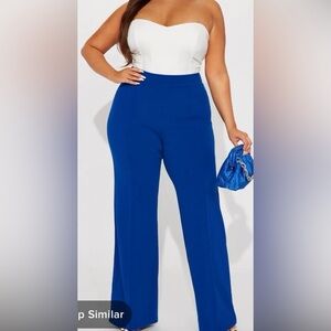 Plus size trouser pants royal blue size 3x